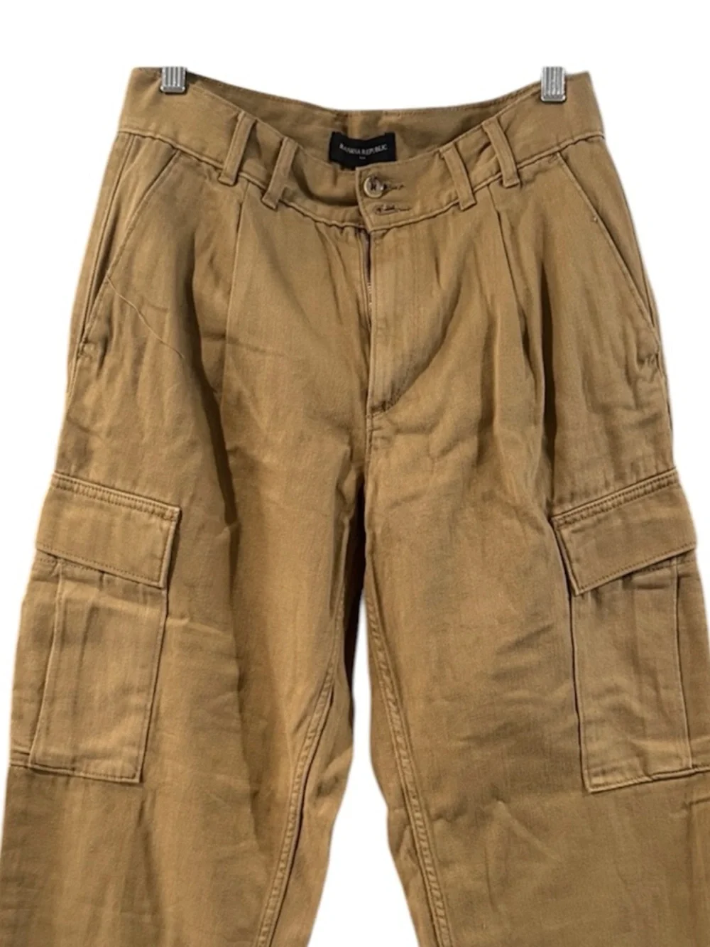Banana Republic Tan Cargo Utility Pants Size 25 High Rise Straight Leg NWT - Picture 2 of 6